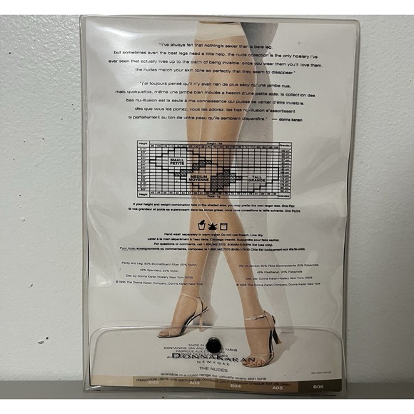 VTG Donna Karan The Nudes Sz S Petite Pantyhose A01 Stockings Sheer to Waist A24 - Picture 3 of 3